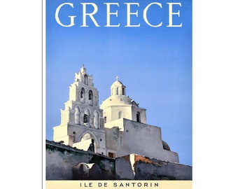 Póster de viaje a Santorini, Grecia, impresión artística, regalo griego (XR4663)a