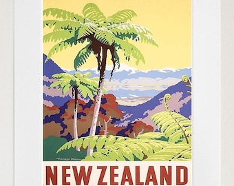 Travel Poster New Zealand Gift Vintage Art Print (XR1462)