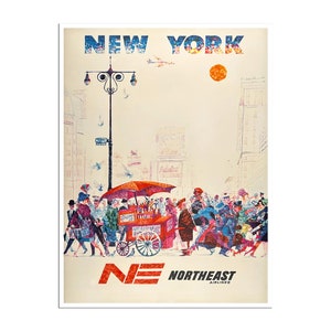 New York Art Vintage Travel Poster NY Print NYC Decor (XR4782)