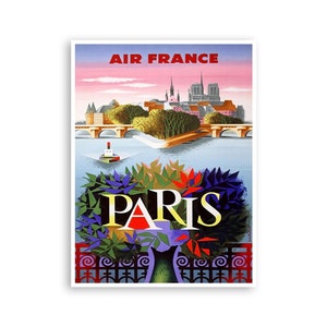 Póster de viaje de Air France con impresión artística de París (XR2589)