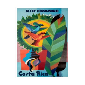 Póster de Costa Rica Arte de viaje Pintura de aves costarricenses (XR2769)a