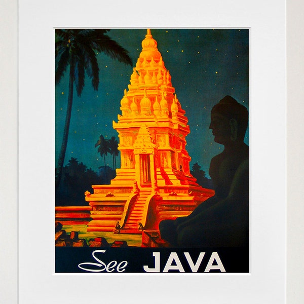 Java Travel Poster Indonesia Decor Wall Art Print (ZT267)