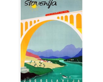Póster de viaje vintage de Yugoslavia, decoración de pared para el hogar (ZT702)