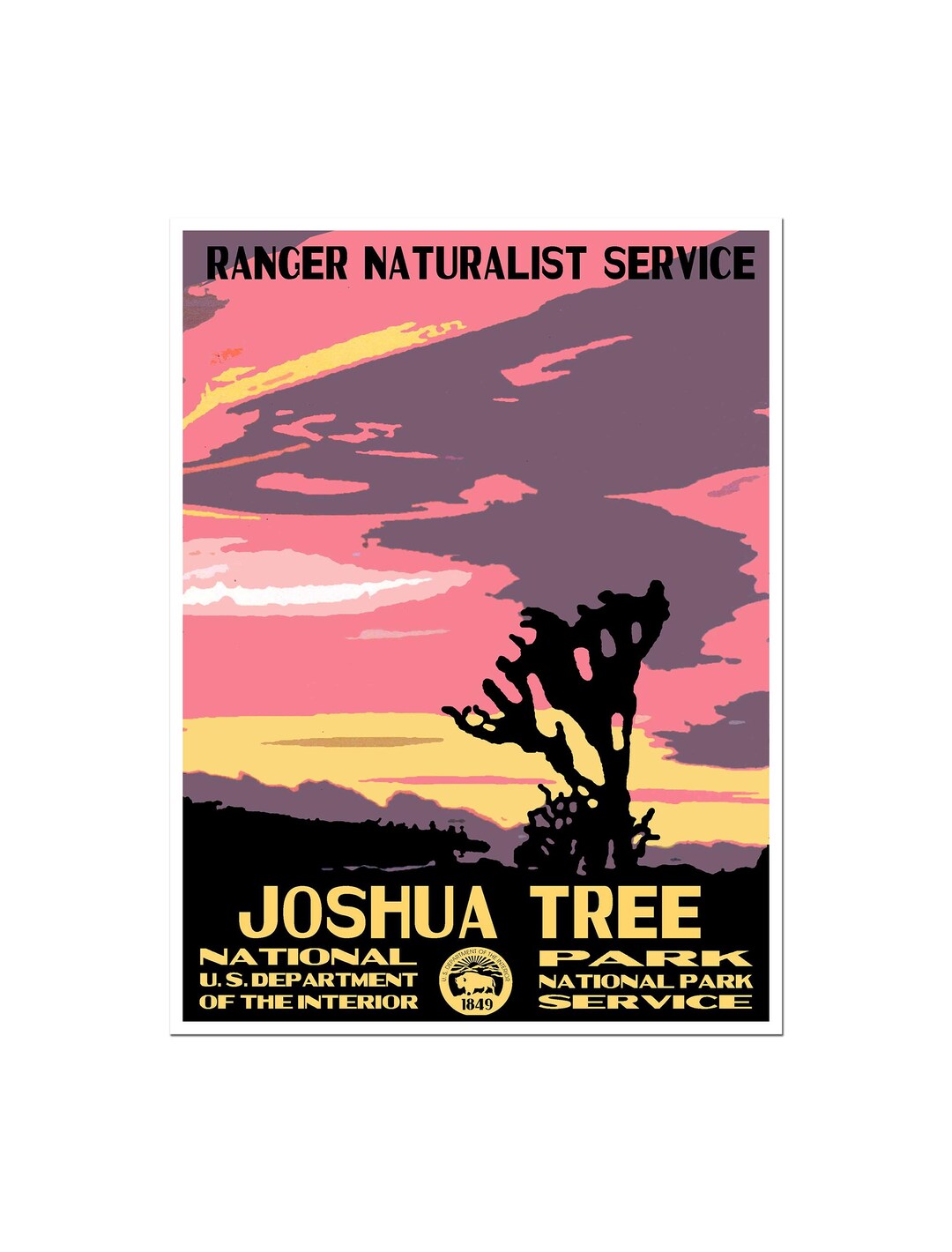 Joshua Tree National Parks Travel Poster Vintage Art Print (tr61)a - Etsy