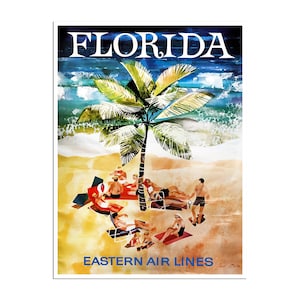 Florida muurkunst print Amerika vintage reisposter (XR2575)