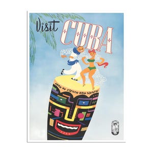 Cuba Travel Poster Cuban Art Print (XR3437)a