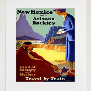 Art New Mexico Travel Print Vintage Poster TR153 image 1