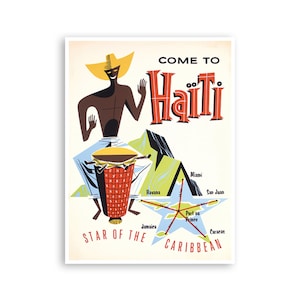 Vintage Haiti Art Print Haitian Travel Poster Wall Decor (XR4308)