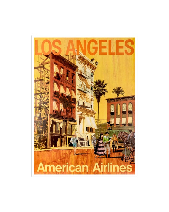 Hollywood Print Los Angeles Poster California Travel Art American