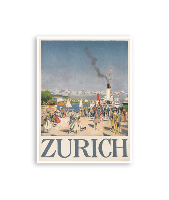 Zurich Switzerland Poster Print Swiss Travel Art (xr3568)a - Etsy