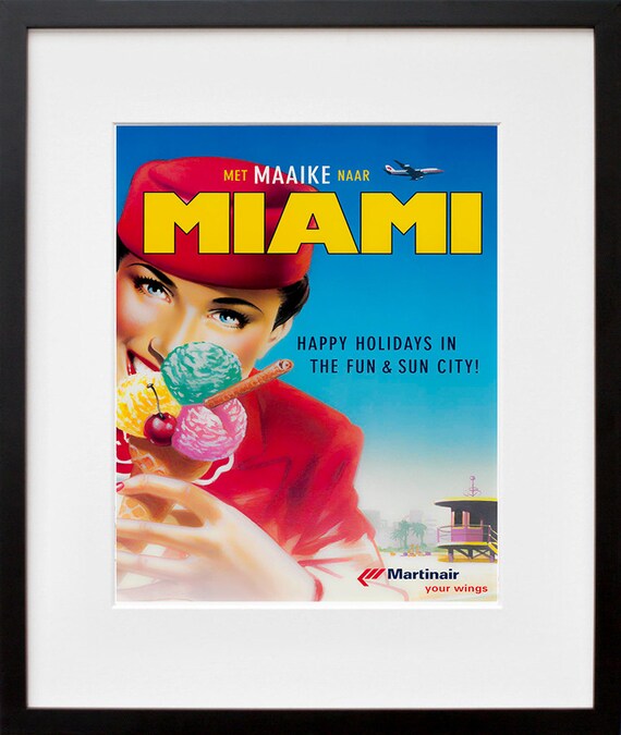 Travel Art Florida Print Poster Miami Vintage Home Decor Travel Art Florida Print Poster Miami Vintage Home Decor