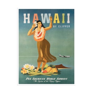 Hawaii reisposter retro kunst toerisme print (XR2068)