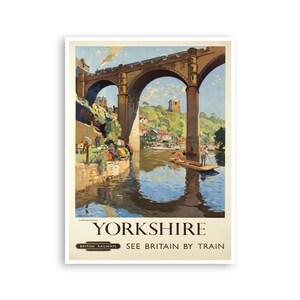 Yorkshire Vintage Art England Travel Poster English Wall Art Print (XR4061)