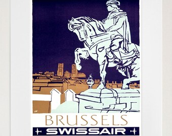 Brussels Art Retro Poster Art Belgium Travel Poster Wall Art Print (ZT515)