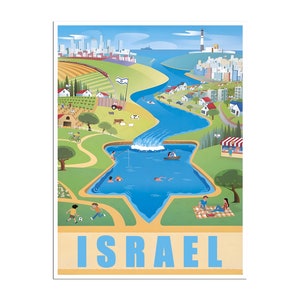 Israel Travel Poster Vintage Israeli Art Home Decor (XR4637)