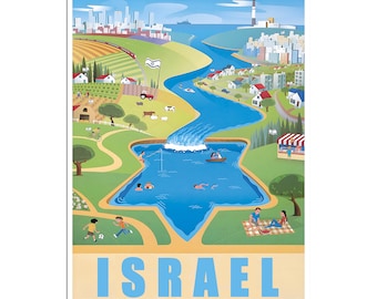 Israel Travel Poster Vintage Israeli Art Home Decor (XR4637)