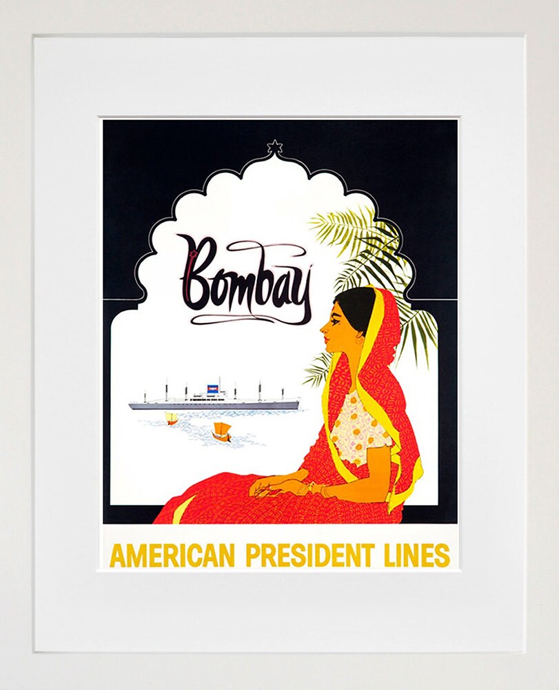 India Travel Poster Bombay Mumbai Art Print Home Decor ZT388 Etsy UK