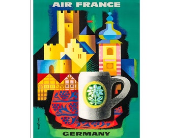 Germany Art Germany Travel Poster Air France Print  (XR4700)a