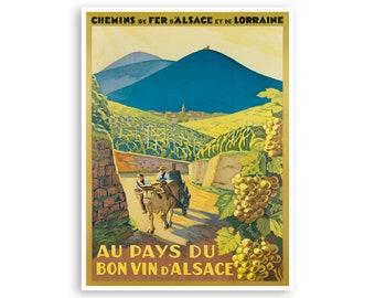 French Wines Wall Art Alsace Travel Poster Vintage Home Decor (XR3056)