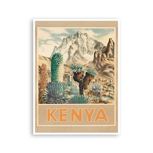 Kenya Wall Art Africa Travel Poster Art Print (XR3076)