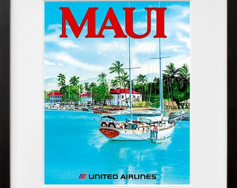 ハワイ旅行アートポスター マウイ ヴィンテージプリント (TR18) - Etsy