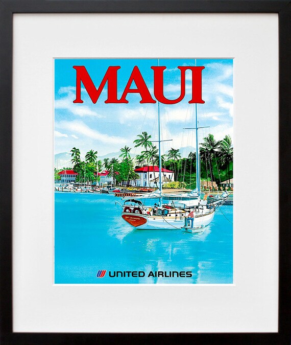 ハワイ旅行アートポスター マウイ ヴィンテージプリント (TR18) - Etsy
