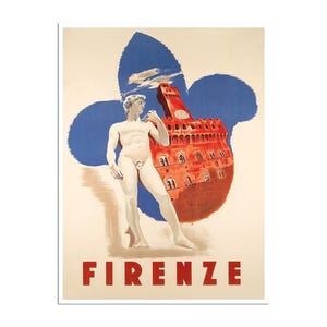 Art Florence Italy Travel Poster Gift Print Vintage (XR1460)