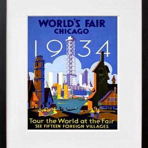 Chicago Travel Art Vintage World&#39;s Fair Poster Print (TR123)