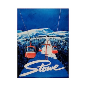 Vermont Kunstdruck Stowe Vintage Home Dekor Reise Ski Poster (XR1745)