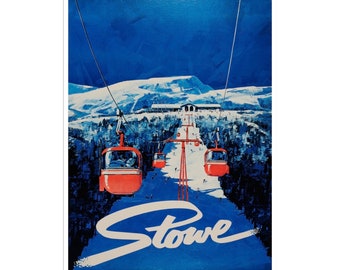 Vermont Art Print Stowe Vintage Home Decor Travel Ski Poster (XR1745)