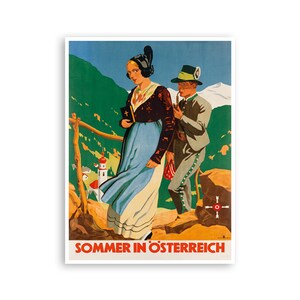 Austria Travel Poster Austrian Art Print Sommer In Osterreich (XR3054)a