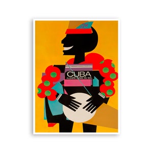 Cuban Art Cuba Travel Poster Vintage Happy As The Sun Print (XR4051)