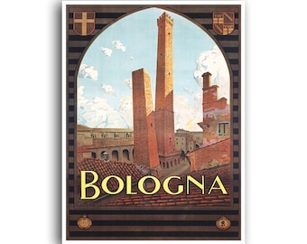Bologna Italy Art Italian Travel Poster ENIT Painting (XR1296)a