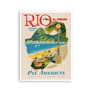 Póster vintage de arte mural de Brasil con impresión de viaje a Río de Janeiro (XR3248)