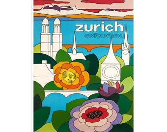Zurich Switzerland Art Print Swiss Travel Poster (XR2634)a
