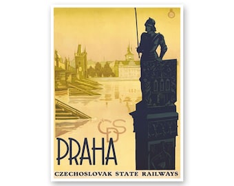 Prague Art Czech Republic Travel Poster Praha Print (XR2286)a