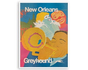 New Orleans Poster Vintage Travel Art Print Home Decor (XR3498)