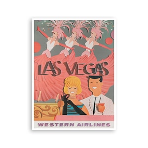 Las Vegas Plakat Sztuka Nevada Podróż Wydruk Retro Dekoracja (XR3966)