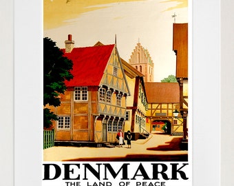 Denmark Art Retro Poster Art Travel Poster Wall Art Print (ZT490)