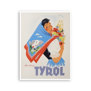 Tyrol Art Vintage Austria Print Europe Travel Poster (XR4339)