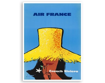 Póster de la Riviera Francesa, impresión artística de viaje a Francia, decoración vintage para el hogar (XR3308)