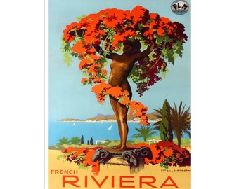 Französisch Riviera Kunst Frankreich Reise Poster Vintage Wohnkultur (XR2522)
