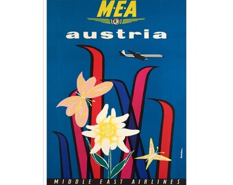 Oostenrijk poster reizen kunstafdruk vintage Oostenrijks woondecoratie (XR2675)