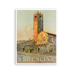 Brescia Italy Art Print Travel Poster Retro Home Decor (XR3105)