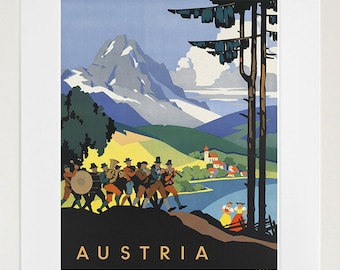 Art Oostenrijk poster reisafdruk vintage Oostenrijks woondecoratie (ZT102)