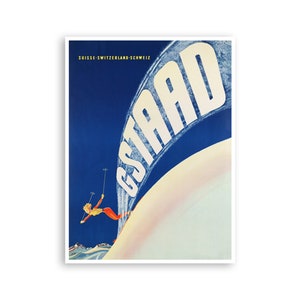 Gstaad Travel Poster Art Print Swiss Wall Decor (XR3786)