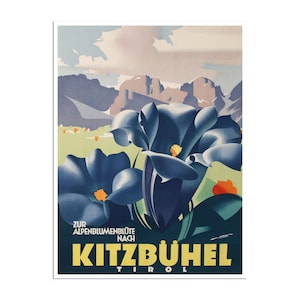 Kitzbühel Kunst Austria Poster Tirol Travel Print Vintage Ski Poster (XR3157)