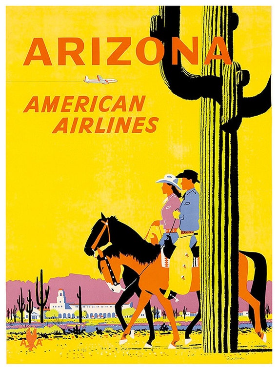アートポスター t19 Arizona Art Print Western Vintage Travel Poster (TR107) - Etsy