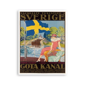 Göta Canal Art Stockholm Travel Poster Sweden Print (XR3110)