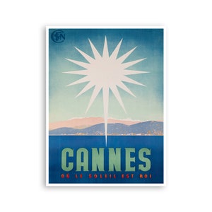 Cannes Travel Poster France Art Film Festival Print (XR4236)a